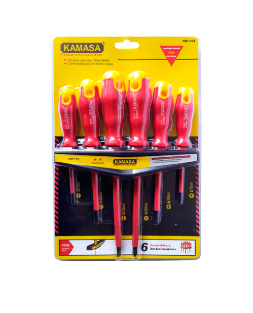 JUEGO DE DESTORNILLADOR 6 PIEZAS KAMASA 1000V