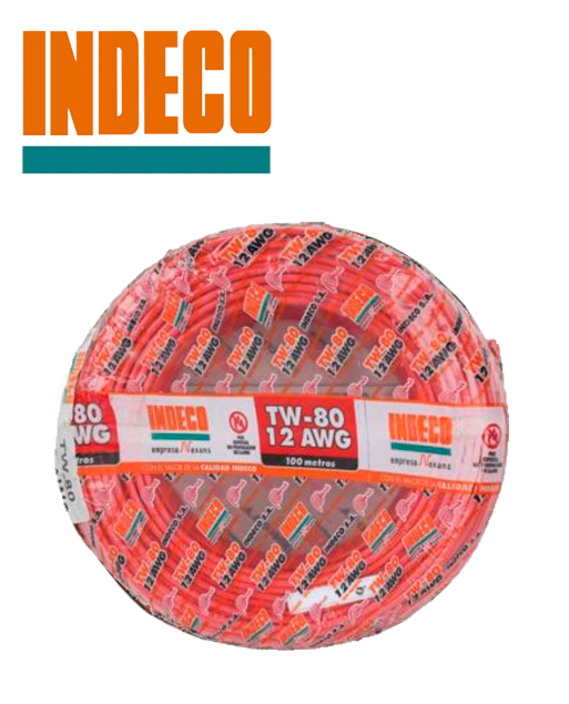 ROLLO CABLE INDECO NRO 12 AWG TW-80 PLUS