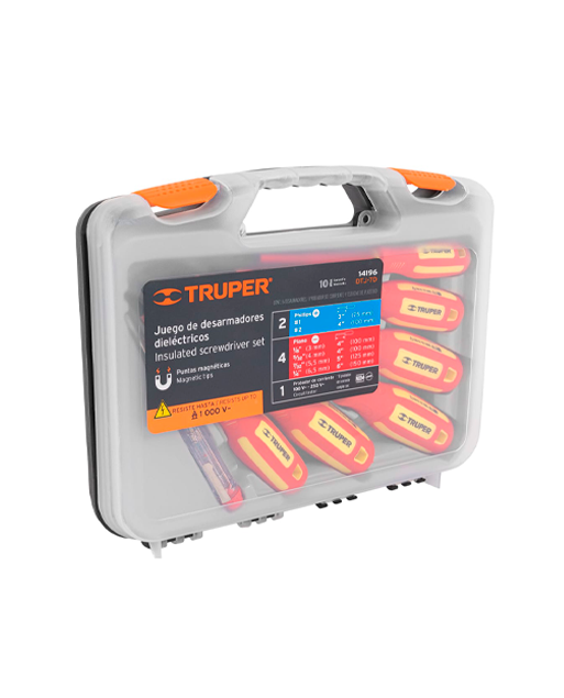 JUEGO DE DESARMADOR TRUPER DIELECTRICO 100V