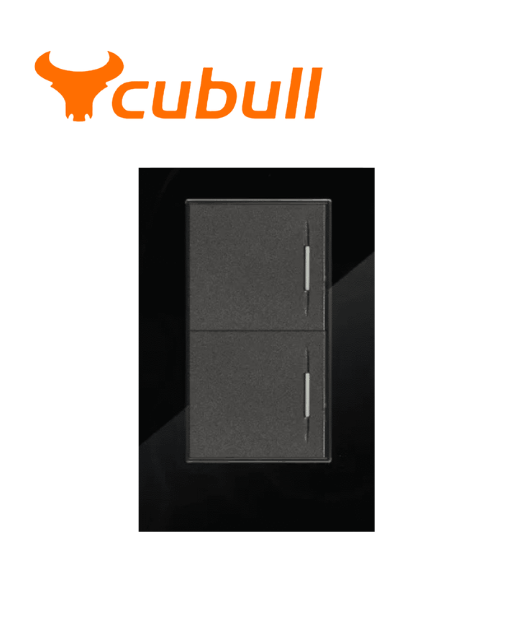 INTERRUPTOR DOBLE EMPOTRADO NEGRO MODELO ESPEJO B2-007 CUBULL