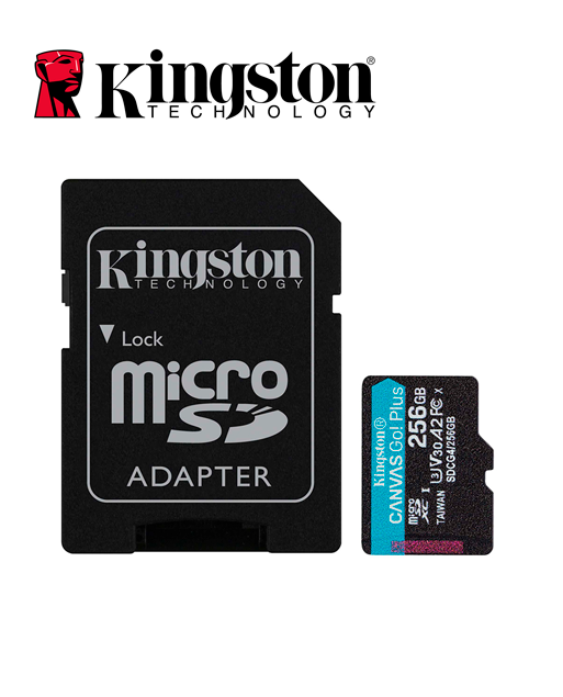 MEMORIA FLASH MICROSD KINGSTON CANVAS GO! PLUS, 256GB, CON ADAPTADOR SD