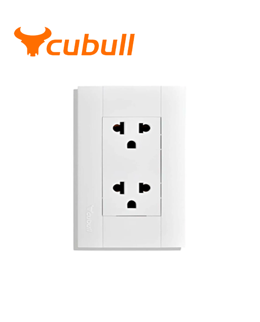 TOMACORRIENTE DOBLE CON LINEA TIERRA CUBULL SERIA A3-021